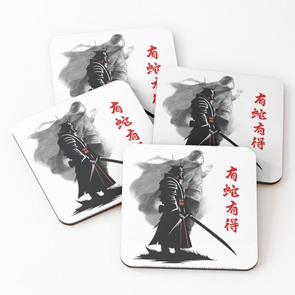 Item preview, Black and Red Illustrated Samurai T-Shirt designed and sold by proscale.