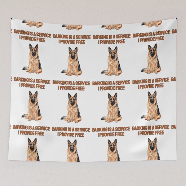 Item preview, German Shepherd Barking Watercolour Sarcastic Dog Art designed and sold by NatureUnleashed.