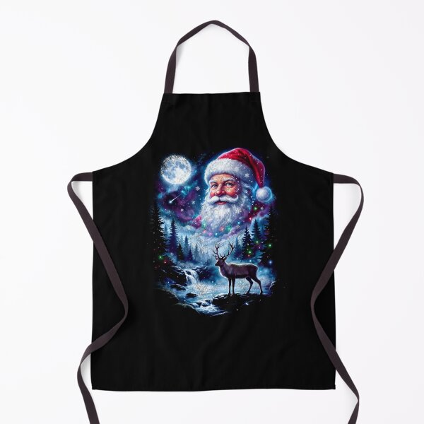 Item preview, Santa Claus Under the Moon Christmas Winter Wonderland Deer Forest Design designed and sold by Milasneeze.