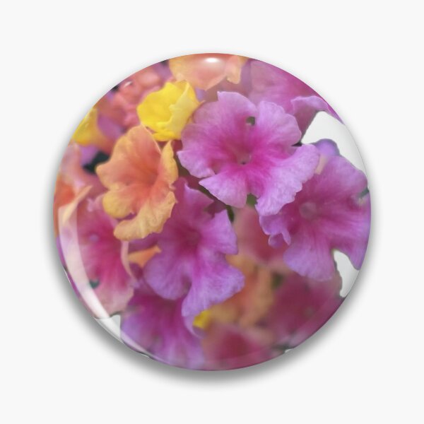 Item preview, Vibrant Pink Yellow and Orange Lantana Flower Garden Print designed and sold by BalkanBloomArt.