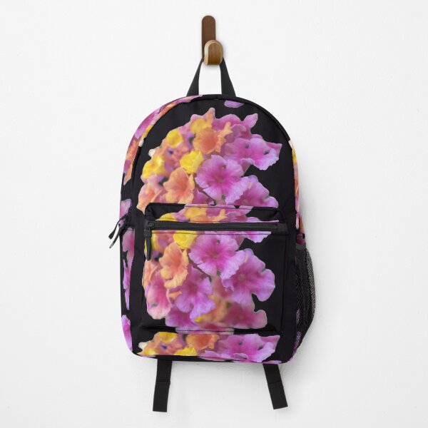 Item preview, Vibrant Pink Yellow and Orange Lantana Flower Garden Print designed and sold by BalkanBloomArt.