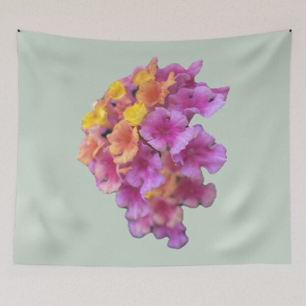 Item preview, Vibrant Pink Yellow and Orange Lantana Flower Garden Print designed and sold by BalkanBloomArt.