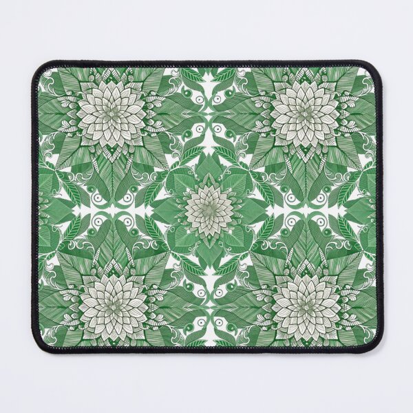 Item preview, Green Lotus Botanical Pattern – Intricate Tropical Floral & Leaf Design designed and sold by Mousy17.