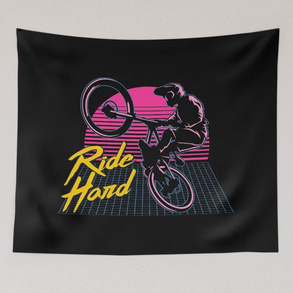 Item preview, Ride Hard Synthwave Mountain Bike BMX Retro 80s designed and sold by heedooppod.