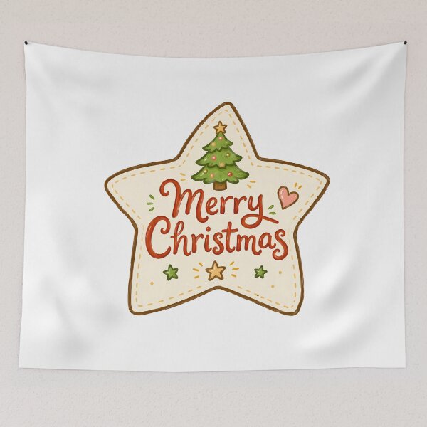 Item preview, Cute Merry Christmas Star with Christmas Tree designed and sold by Bebe-Home.