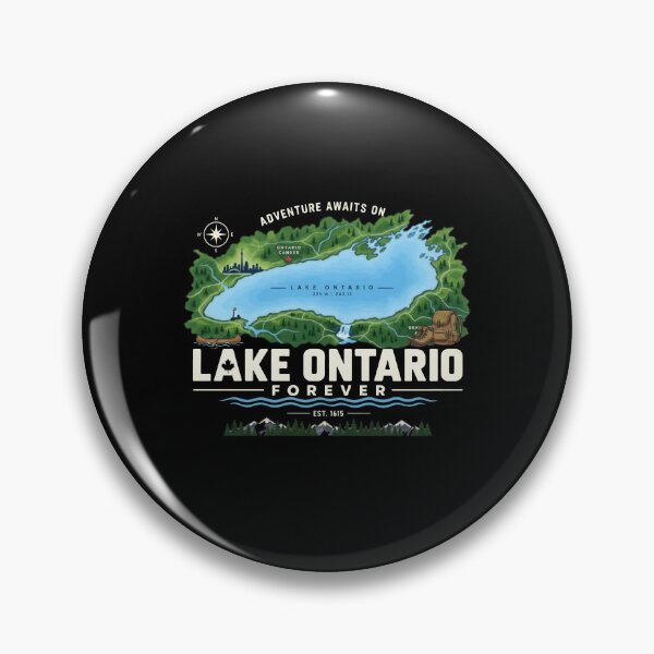 Item preview, Lake Ontario Forever Adventure Awaits Illustrated Map Great Lakes designed and sold by Dravienart.