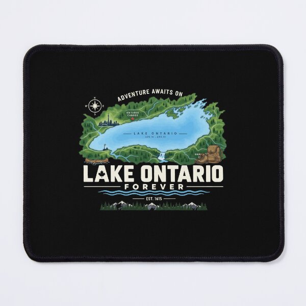 Item preview, Lake Ontario Forever Adventure Awaits Illustrated Map Great Lakes designed and sold by Dravienart.