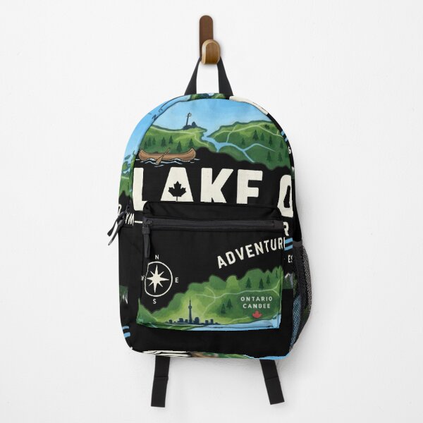 Item preview, Lake Ontario Forever Adventure Awaits Illustrated Map Great Lakes designed and sold by Dravienart.