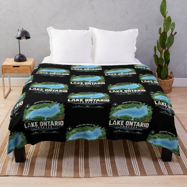 Item preview, Lake Ontario Forever Adventure Awaits Illustrated Map Great Lakes designed and sold by Dravienart.