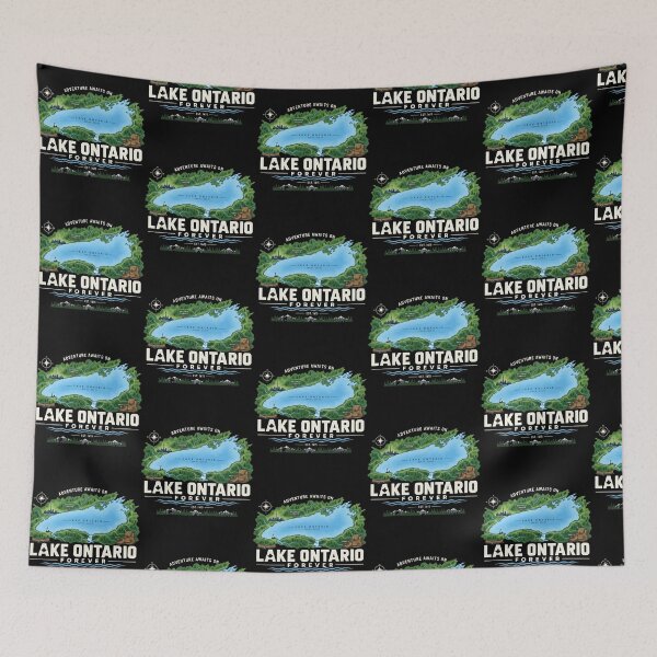 Item preview, Lake Ontario Forever Adventure Awaits Illustrated Map Great Lakes designed and sold by Dravienart.