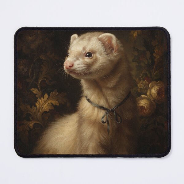 Item preview, Charming Ferret with Delicate Ribbon Bow designed and sold by Real Beast Art.