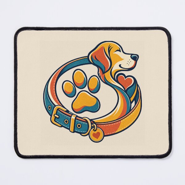 Item preview, Dog Lover Gift – Retro Paw Print and Collar Design designed and sold by astersgraphics.