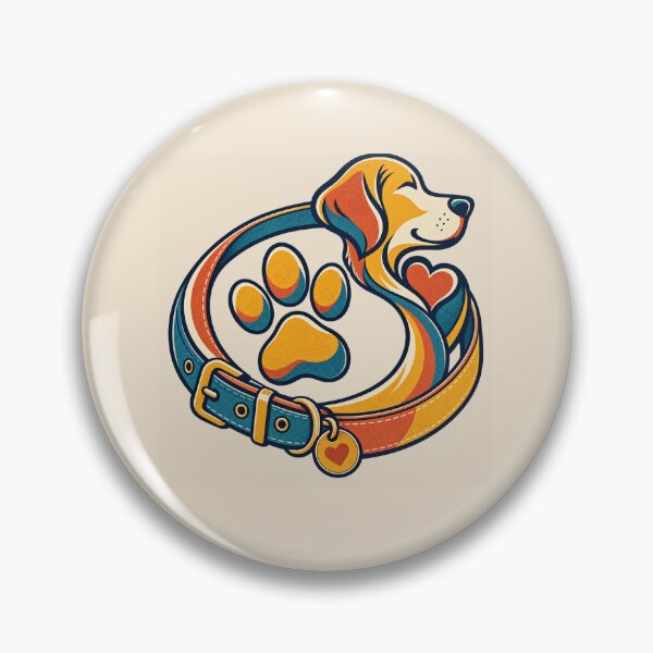 Item preview, Dog Lover Gift – Retro Paw Print and Collar Design designed and sold by astersgraphics.