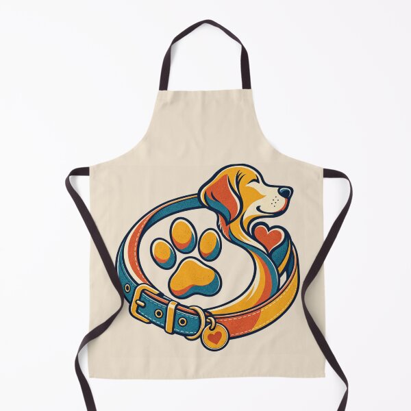 Item preview, Dog Lover Gift – Retro Paw Print and Collar Design designed and sold by astersgraphics.