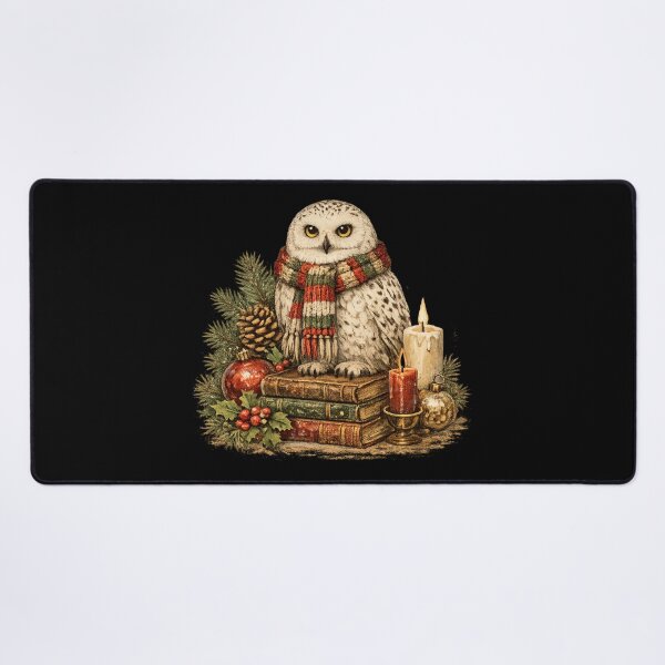 Item preview, Cozy Snowy Owl Books Botanical Vintage Christmas Gift designed and sold by Artycom.