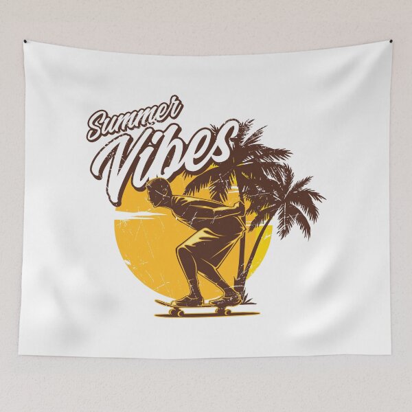 Item preview, Summer Vibes Skateboarder Vintage Sunset Palm Trees designed and sold by heedooppod.