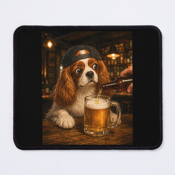 Item preview, Cavalier King Charles Drinking Beer designed and sold by Animavera.