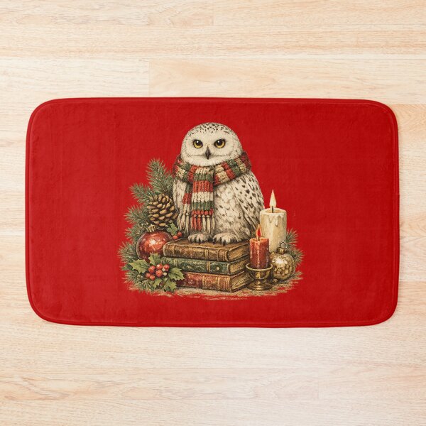 Item preview, Cozy Snowy Owl Books Botanical Vintage Christmas Gift designed and sold by Artycom.