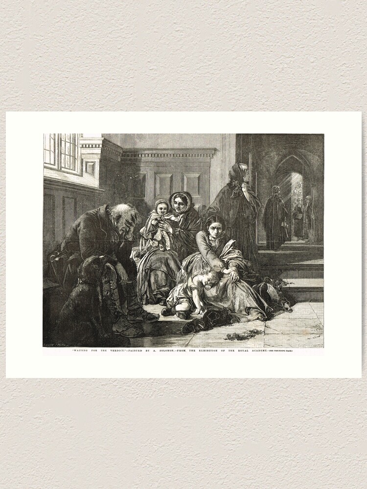 AWAITING THE VERDICT COURT OF LAW LAWYER ART LIFE PAINTING REAL CANVAS PRINT