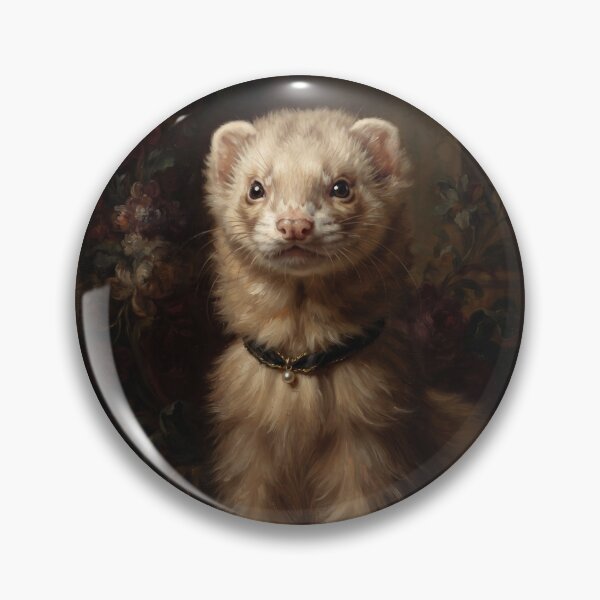 Item preview, Noble Ferret with Pearl Pendant Choker designed and sold by Real Beast Art.