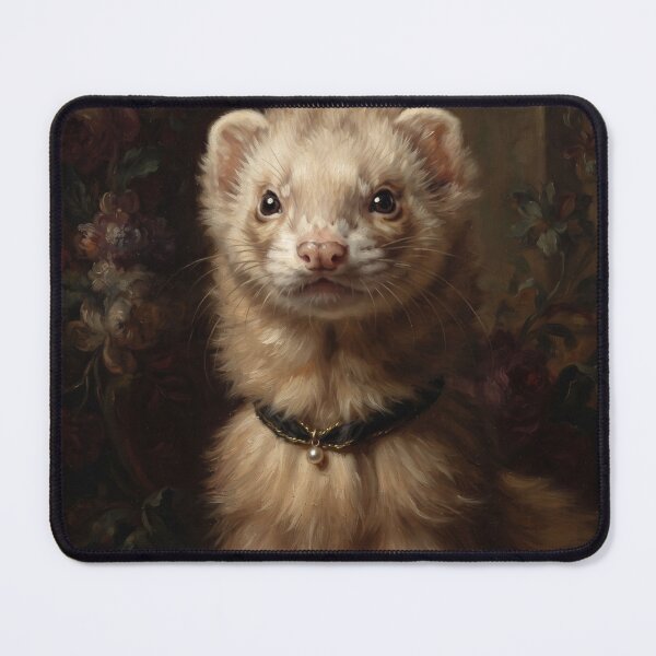 Item preview, Noble Ferret with Pearl Pendant Choker designed and sold by Real Beast Art.