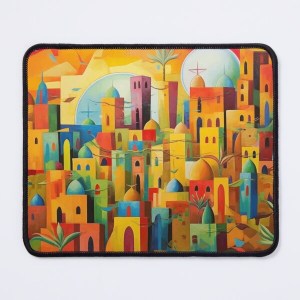 Item preview, Algerian Village Landscape – Colorful North African Art designed and sold by GSizzle1.