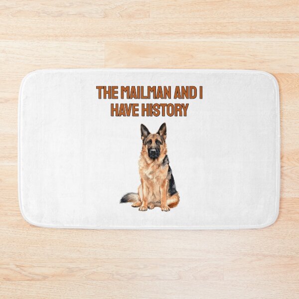 Item preview, German Shepherd Vs Mailman Watercolour Sarcastic Dog Art designed and sold by NatureUnleashed.