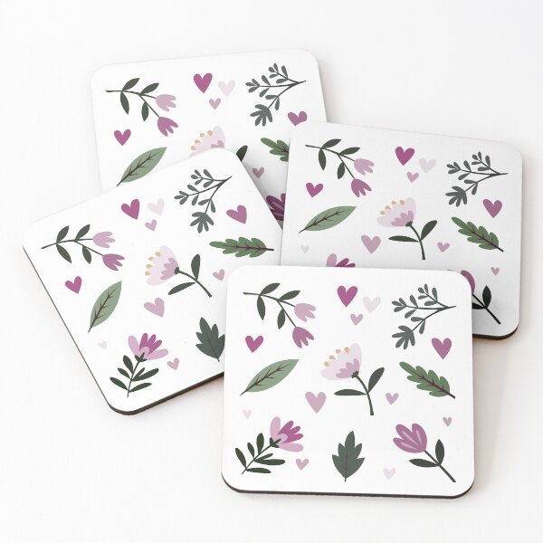 Item preview, Scandinavian Floral Elements with Hearts Vector Sticker Pack designed and sold by ElenMart.