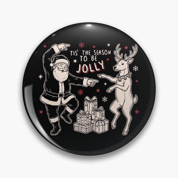 Item preview, Tis the Season to be Jolly Santa Reindeer Dancing Vintage Christmas  designed and sold by Milasneeze.