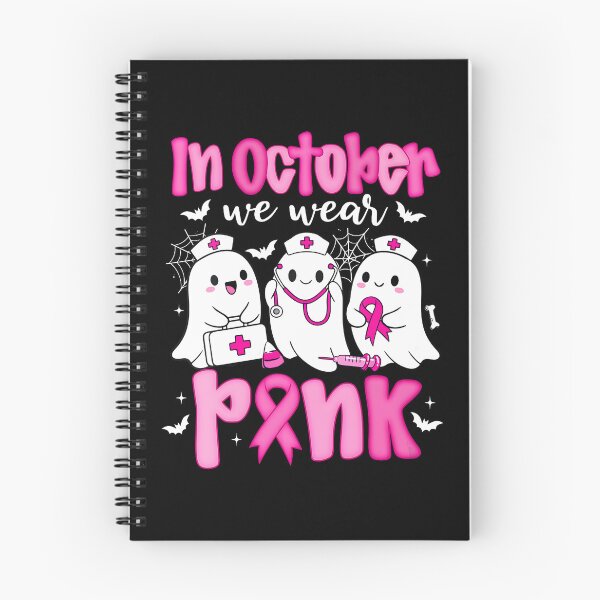 Item preview, In October We Wear Pink Nurse Ghost Halloween Breast Cancer designed and sold by bentonruiz.