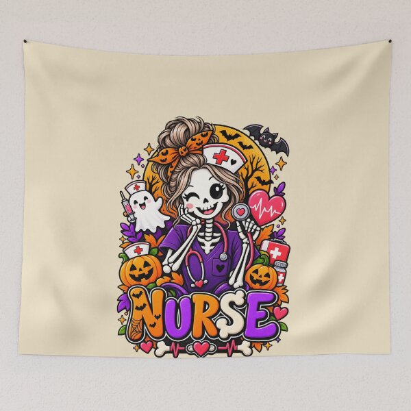 Item preview, Nurse Halloween Skeleton Nurse Gift Cute Spooky Style designed and sold by Corvoria.