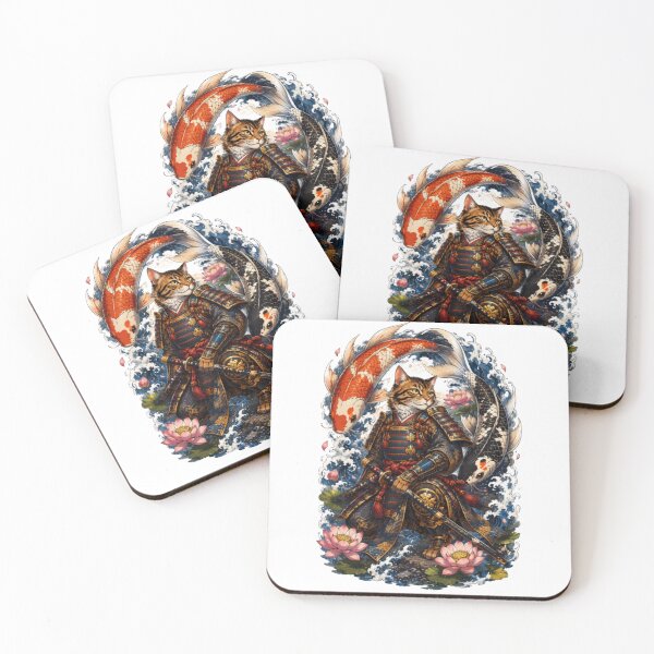 Item preview, Koi Guardian Samurai Cat Japanese Anime designed and sold by WelLarsDigitals.