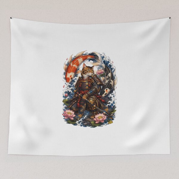 Item preview, Koi Guardian Samurai Cat Japanese Anime designed and sold by WelLarsDigitals.
