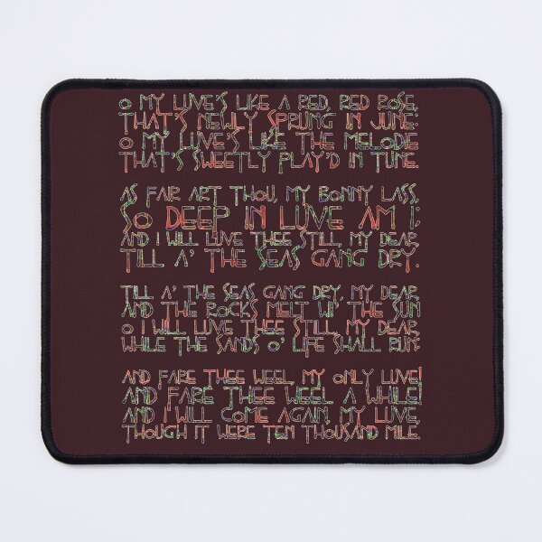 Item preview, A Red, Red Rose (Rabbie Burns Poem) designed and sold by Cathedral of Curiosity.