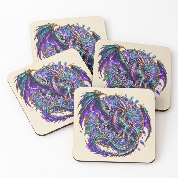 Item preview, Stained Glass Dragon for Gothic Fantasy Fans designed and sold by POD DYNASTY | Original Print On Demand T-Shirt Graphics.