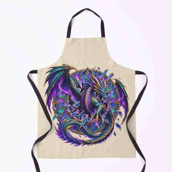Item preview, Stained Glass Dragon for Gothic Fantasy Fans designed and sold by POD DYNASTY | Original Print On Demand T-Shirt Graphics.
