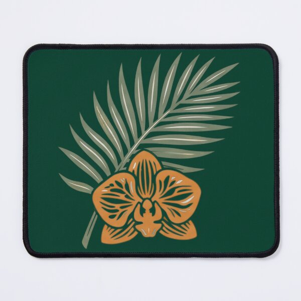 Item preview, Tropical Orange Orchid Palm Leaf Botanical Floral Design designed and sold by RobertArt08.
