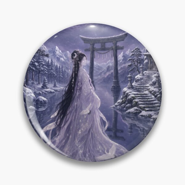 Item preview, Ethereal Moon Goddess in Winter Landscape designed and sold by AnnArtshock.