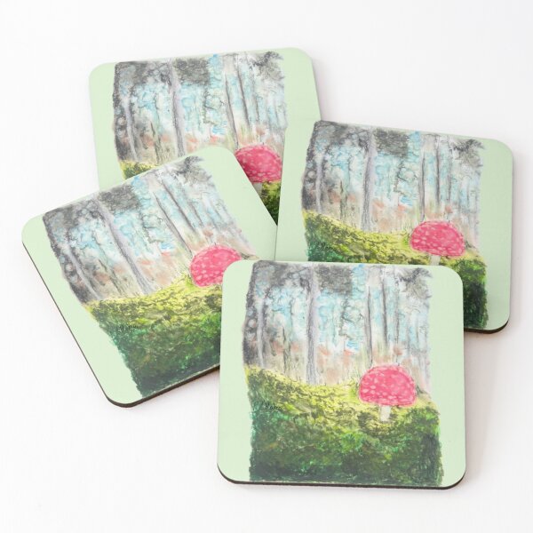 Item preview, Oversized Toadstool in a Forest: Oil Pastels designed and sold by Charlotte's Shop of Bird Stuff.