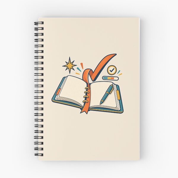 Item preview, Planner Lover Gift – Retro Journal Checkmark Productivity Design designed and sold by astersgraphics.