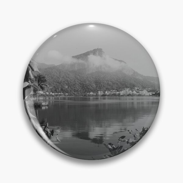 Item preview, Monochrome Vista: Lagoa Rodrigo de Freitas and Corcovado designed and sold by anafrancisconi.