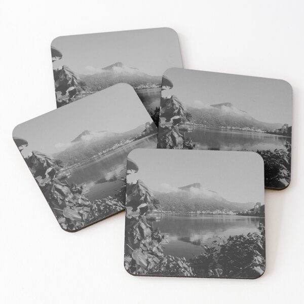 Item preview, Monochrome Vista: Lagoa Rodrigo de Freitas and Corcovado designed and sold by anafrancisconi.