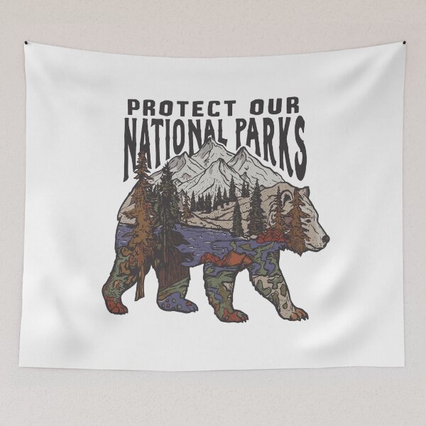 Item preview, Protect Our National Parks - Vintage Bear Nature designed and sold by Shopeon Designs.