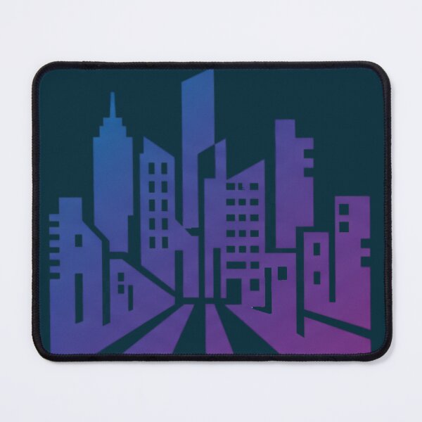 Item preview, Modern City Skyline Blue Purple Urban Architecture Design designed and sold by RobertArt08.