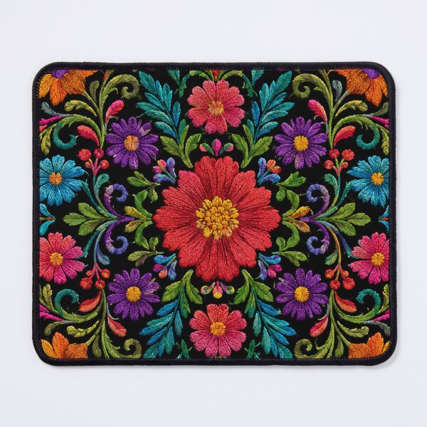 Item preview, Mexican Folk Floral Pattern | Colorful Traditional Textile Art designed and sold by BrainCurves.