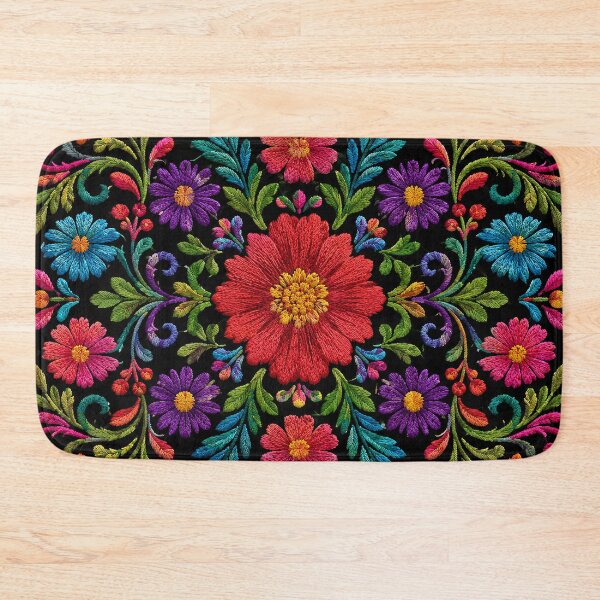 Item preview, Mexican Folk Floral Pattern | Colorful Traditional Textile Art designed and sold by BrainCurves.