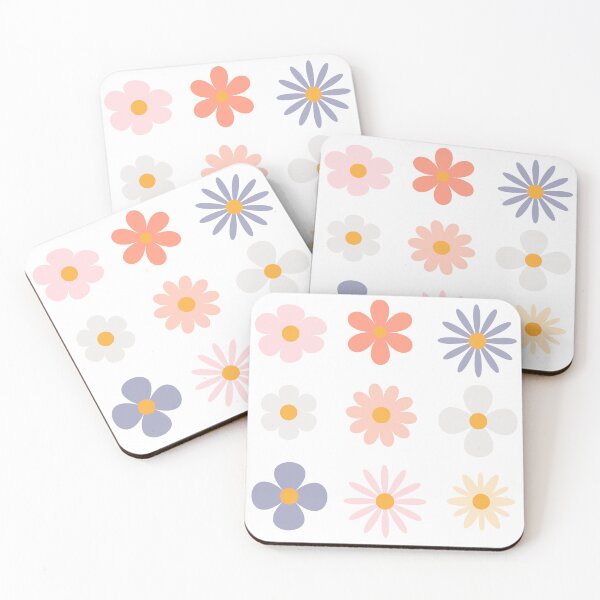 Item preview, Retro Pastel Daisy Flowers Vector Sticker Pack designed and sold by ElenMart.