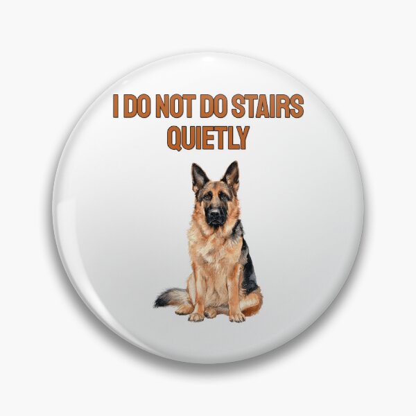 Item preview, German Shepherd Loud Stairs Watercolour Sarcastic Dog Art designed and sold by NatureUnleashed.