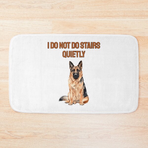 Item preview, German Shepherd Loud Stairs Watercolour Sarcastic Dog Art designed and sold by NatureUnleashed.