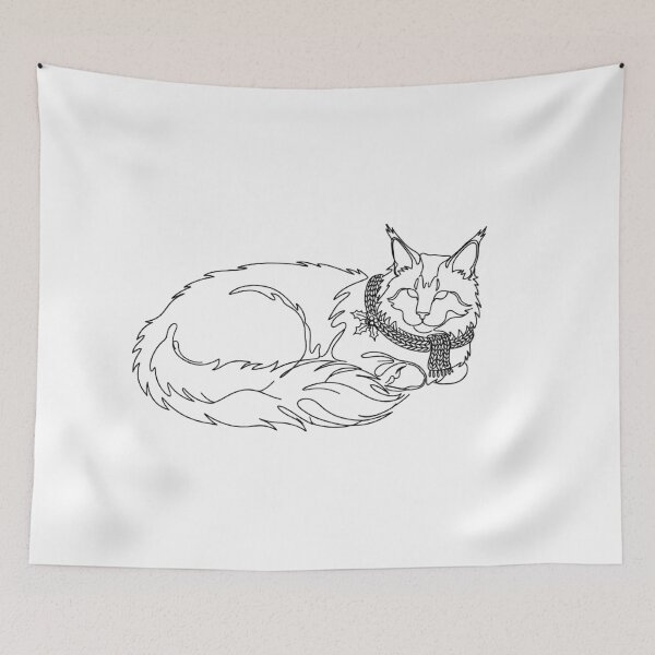 Item preview, Maine Coon Christmas Scarf Minimalist Cat Art designed and sold by GTFullShop.